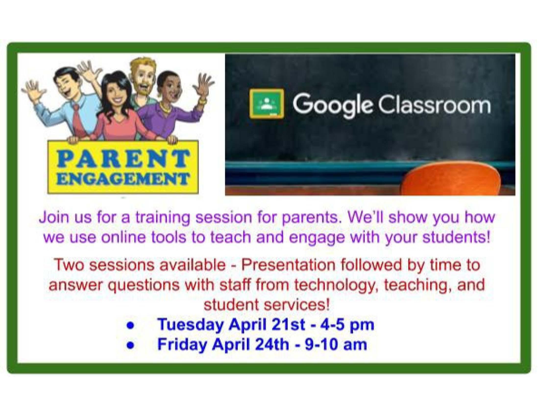 Google Classroom for Parents Flyer